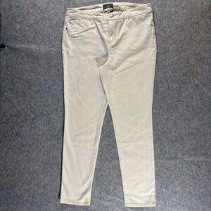 Chicos So Slimming Khaki Beige Straight Leg Ankle Jeans Pants Womens Size 2 L 12